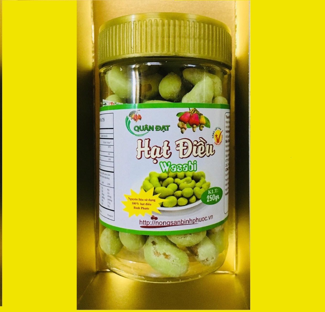  Hạt điều Wasabi hộp 250gr